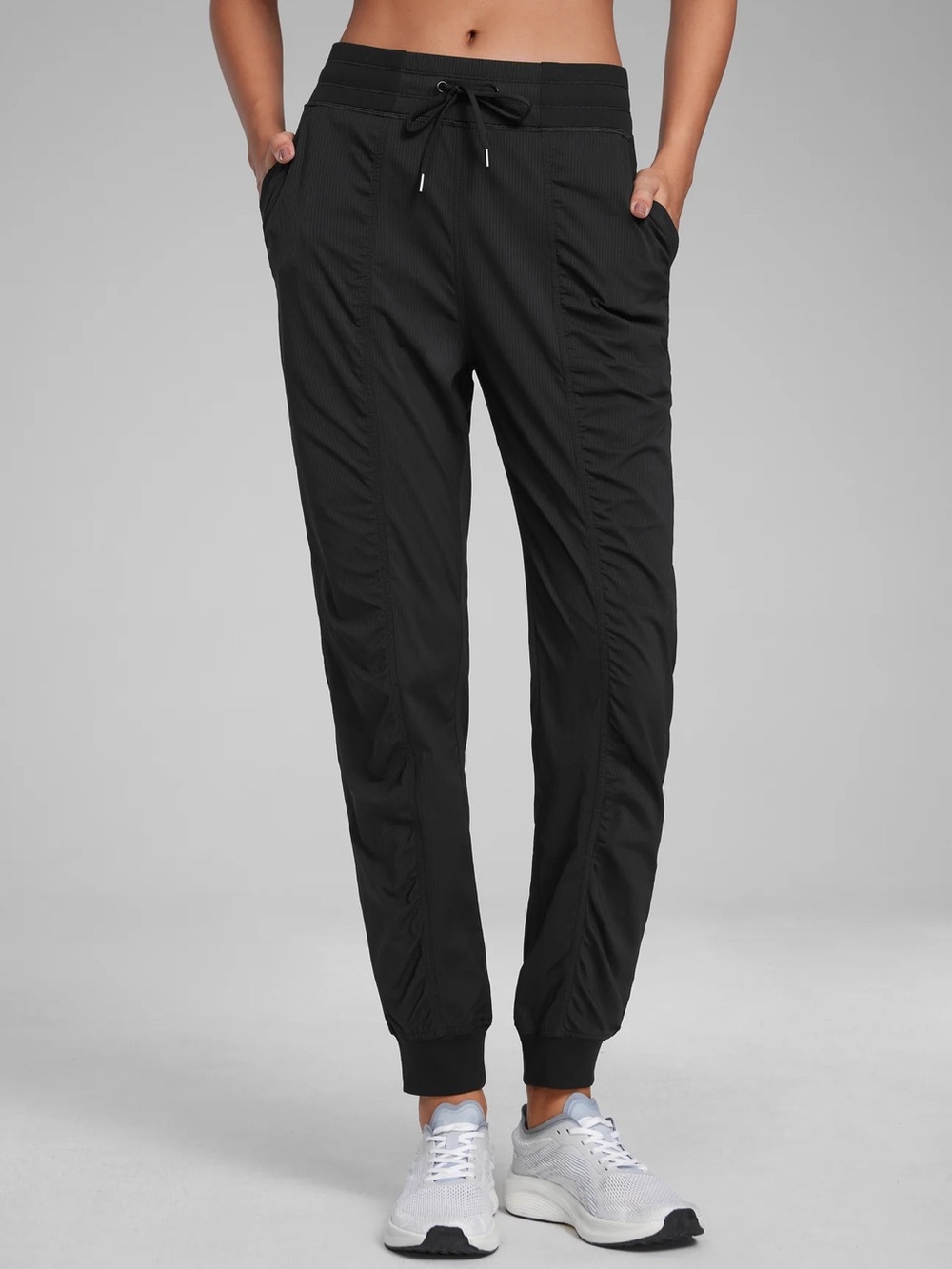 CRZ Yoga Striped Ruched Pocket Jogger Pants 28'', size small 4/6 NWT